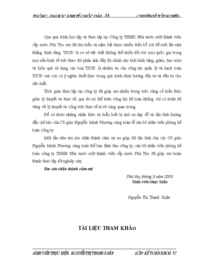 image for page Hoàn thiện công tác kế toán tài sản cố định hữu hình với những vấn đề quản lý và nâng cao hiệu quả sử dụng TSCĐ tại Công ty TNHH Nhà nước một thành viên cấp nư¬-ớc Phú Thọ