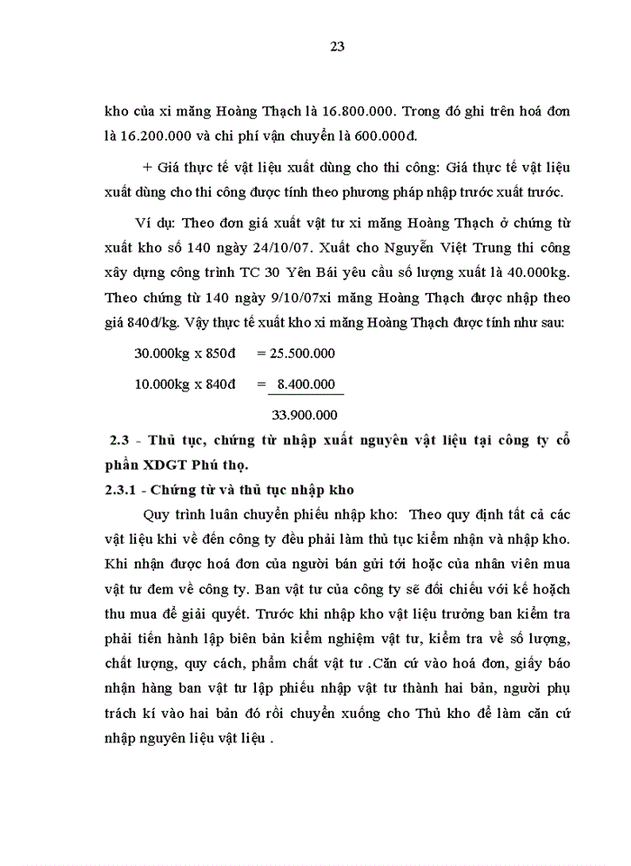 image for page Thực trạng công tác kế toán nguyên vật liệu tại công ty cổ phần Xây Dựng Giao Thông Phú Thọ