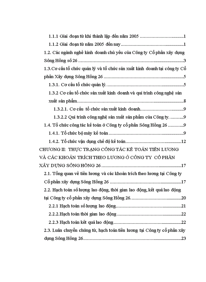 image for page Hoàn thiện kế toán tiền lương và các khoản trích theo lương tại công ty cổ phần xây dựng 26