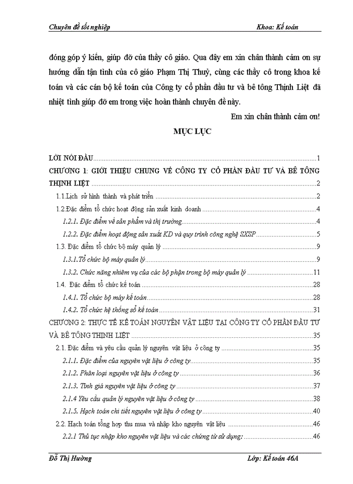 image for page Hoàn thiện kế toán nguyên vật liệu ở Công ty cổ phần đầu tư và bê tông Thịnh Liệt