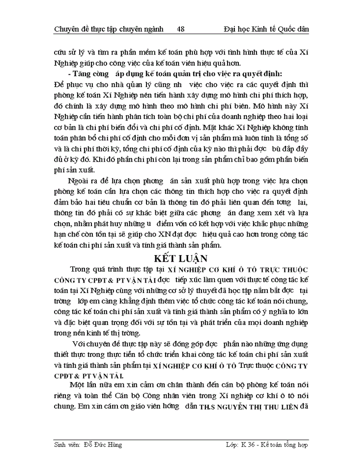 image for page Tổ chức kế toán tập hợp chi phí sản xuất và tính giá thành sản phẩm tại Xí nghiệp cơ khí ô tô trực thuộc công ty cổ phần đầu tư & phát triển vận tải