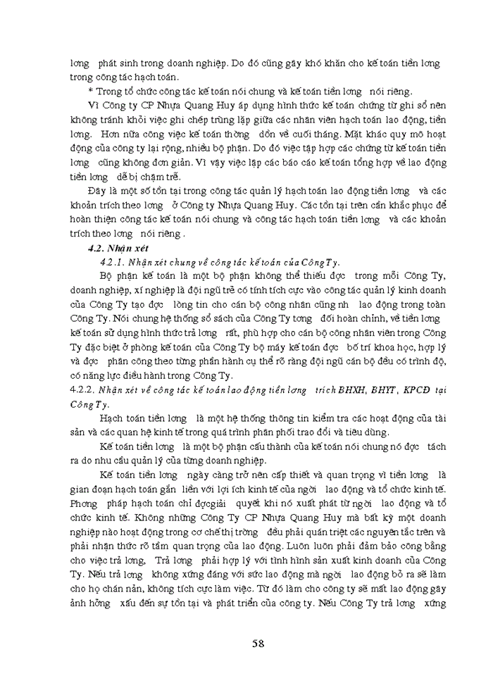 image for page Tổ chức hạch toán lao động – tiền lương và các khoản trích phải nộp theo lương tại Công ty Cổ Phần Nhựa Quang Huy năm 2006