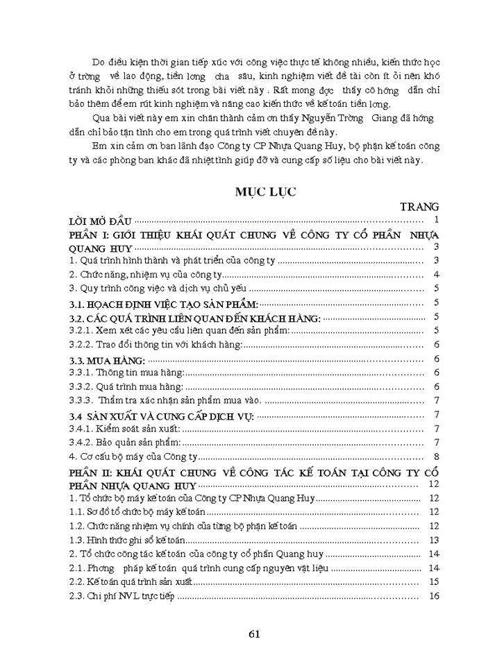 image for page Tổ chức hạch toán lao động – tiền lương và các khoản trích phải nộp theo lương tại Công ty Cổ Phần Nhựa Quang Huy năm 2006
