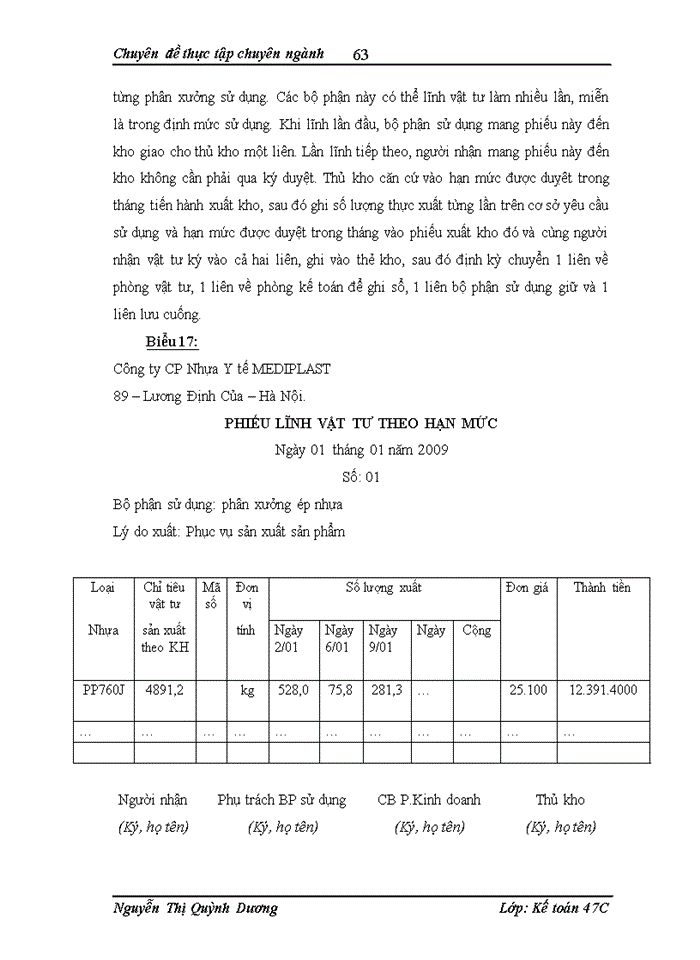 image for page Kế toán nguyên, vật  liệu tại Công ty Cổ phần Nhựa Y tế MEDIPLAST