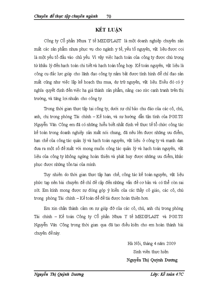 image for page Kế toán nguyên, vật  liệu tại Công ty Cổ phần Nhựa Y tế MEDIPLAST