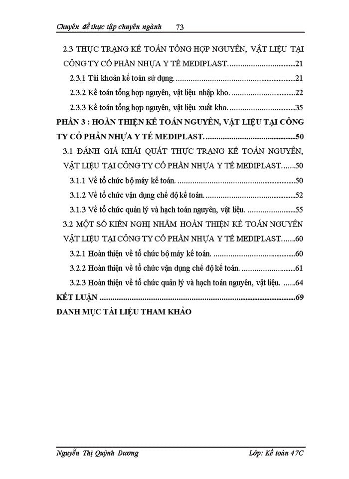 image for page Kế toán nguyên, vật  liệu tại Công ty Cổ phần Nhựa Y tế MEDIPLAST