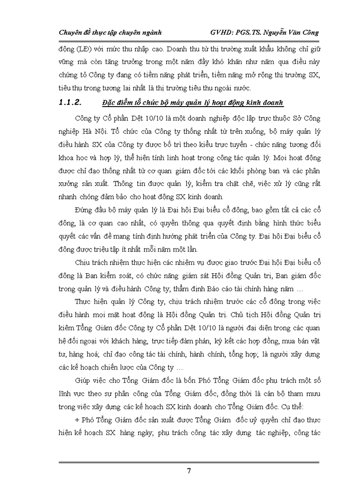 image for page Hoàn thiện kế toán tiêu thụ và kết quả tiêu thụ tại Công ty Cổ phần Dệt 10/10