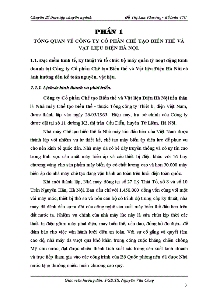 image for page Hoàn thiện kế toán nguyên, vật liệu tại công ty cổ phần chế tạo biến thế và vật liệu điện hà nội