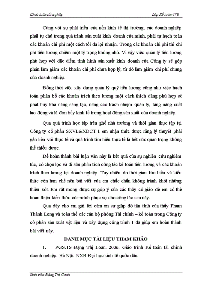 image for page Hoàn thiện kế toán tiền lương và các khoản trích theo lương tại Công ty cổ phần sản xuất vật liệu và xây dựng công trình 1