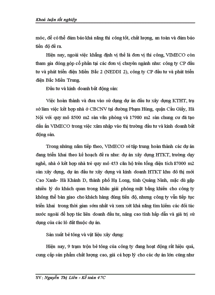 image for page Hoàn thiện kế toán chi phí sản xuất và tính giá thành sản phẩm xây lắp tại công ty cổ phần VIMECO