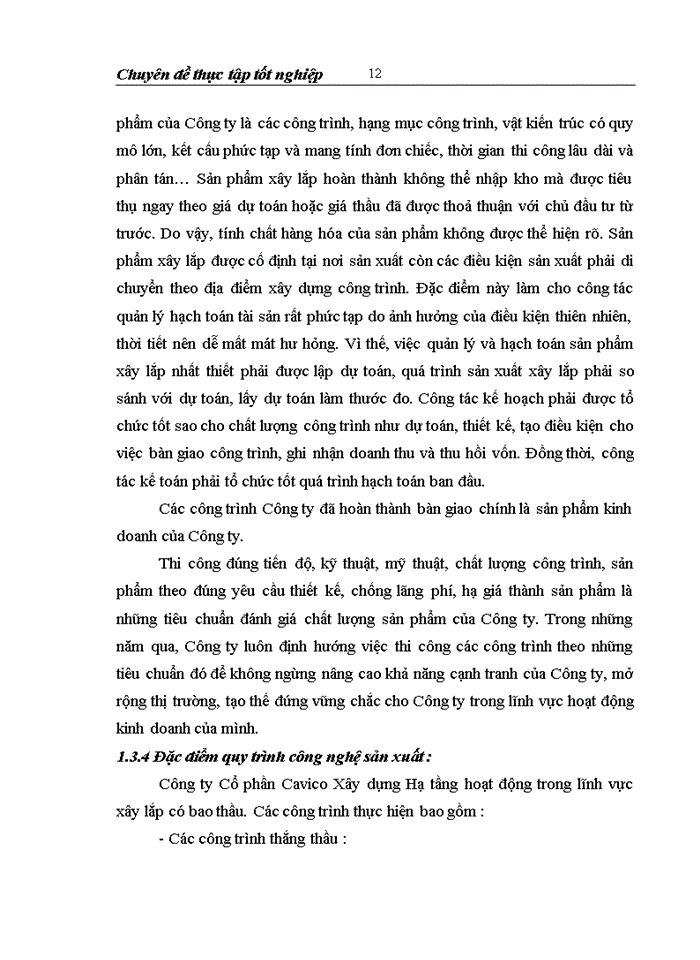 image for page Hoàn thiện kế toán chi phí sản xuất và tính giá thành sản phẩm xây lắp tại Công ty Cổ phần Cavico Xây dựng Hạ tầng