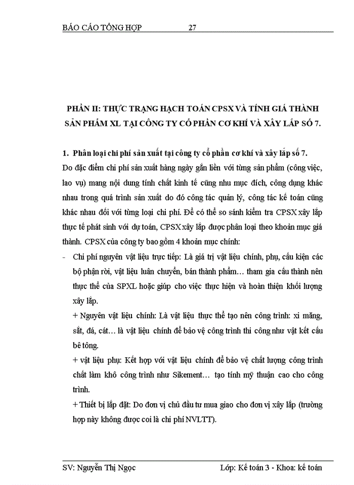 image for page Hạch toán kế toán chi phí sản xuất và tính giá thành sản phẩm xây lắp tại công ty cổ phần cơ khí và xây lắp số 7