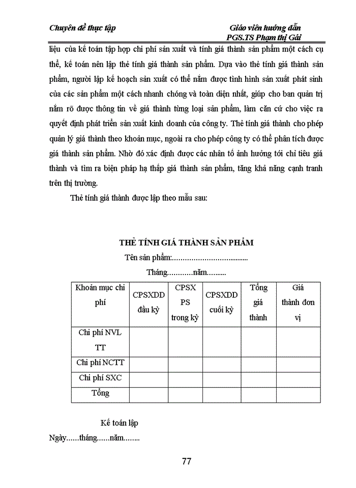 image for page Hoàn thiện công tác tập hợp chi phí sản xuất và tính giá thành sản phẩm tại Công ty TNHH TM Quang Phát