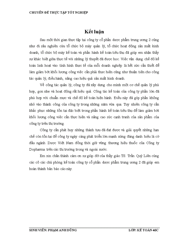 image for page Hoàn thiện hạch toán tiêu thụ và xác định kết quả tiêu thụ thành phẩm tại công ty cổ phần dược phẩm trung ương 2