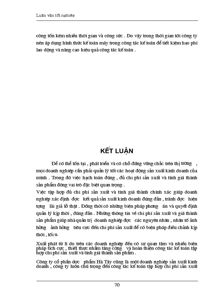 image for page Hoàn thiện công tác kế toán chi phí sản xuất và tính giá thành sản phẩm tại công ty cổ phần dược phẩm Hà Tây