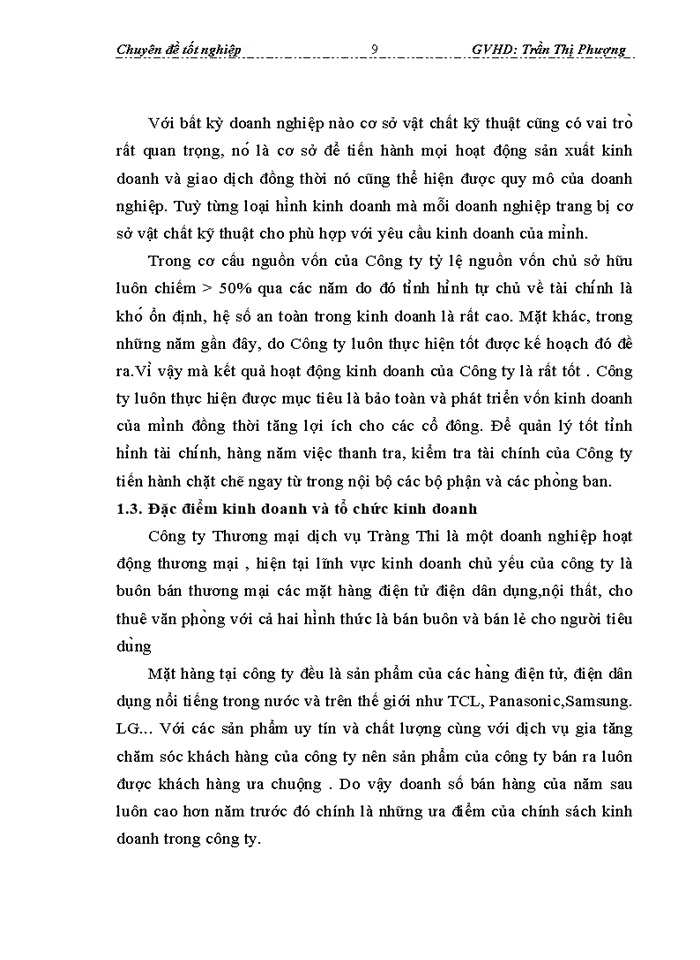image for page Hạch toán tiêu thụ hàng hóa và xác định kết quả tiêu thụ hàng hóa tại CTy Thương mại dịch vụ Tràng Thi