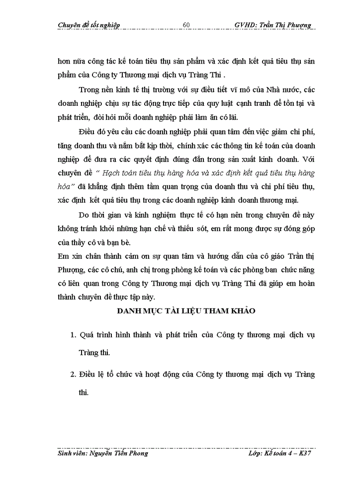 image for page Hạch toán tiêu thụ hàng hóa và xác định kết quả tiêu thụ hàng hóa tại CTy Thương mại dịch vụ Tràng Thi