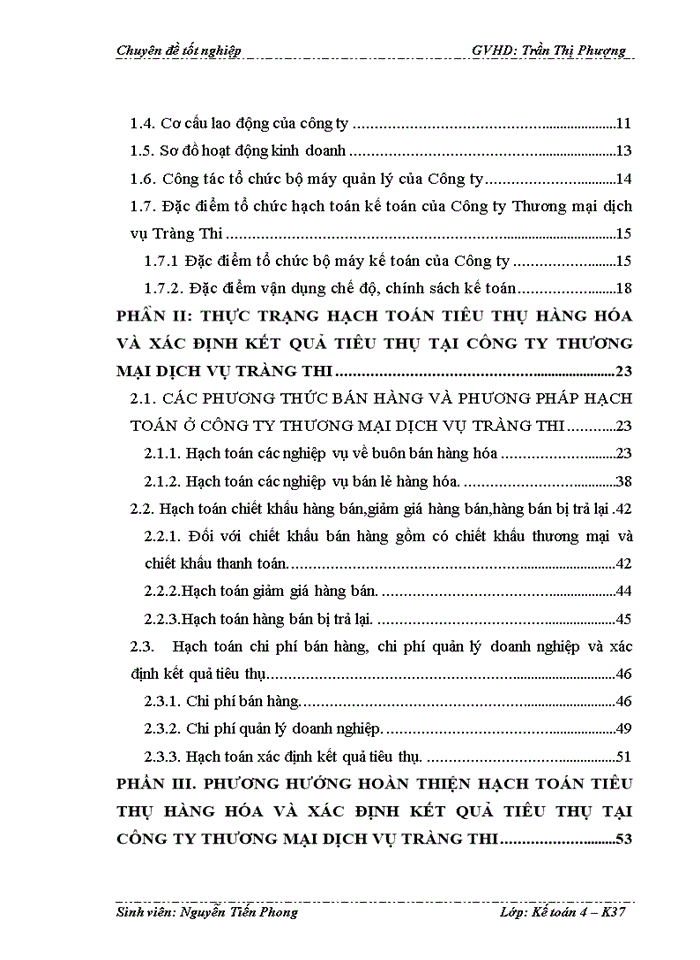 image for page Hạch toán tiêu thụ hàng hóa và xác định kết quả tiêu thụ hàng hóa tại CTy Thương mại dịch vụ Tràng Thi