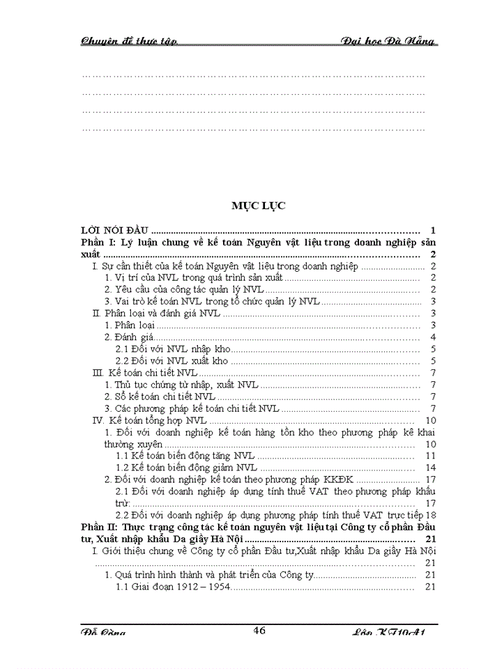image for page Kế toán Nguyên Vật Liệu tại công ty cổ phần đầu tư và xuất nhập khẩu Da giầy Hà Nội