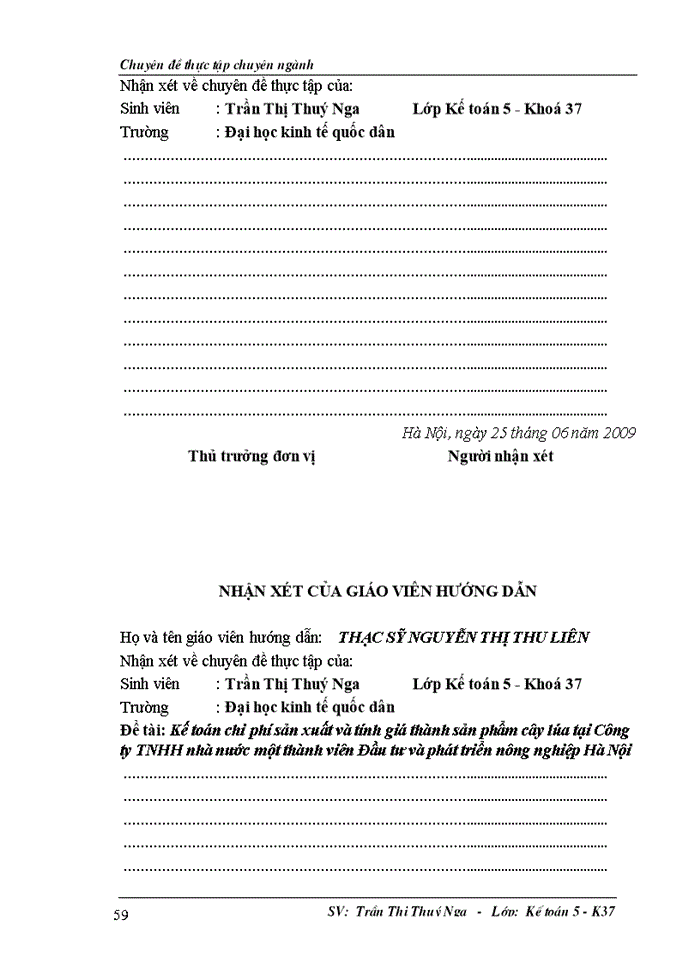 image for page Kế toán chi phí sản xuất và tính giá thành sản phẩm cây lúa tại công ty tnhh nhà nước một thành viên đầu tư & phát triển nông nghiệp hà nội