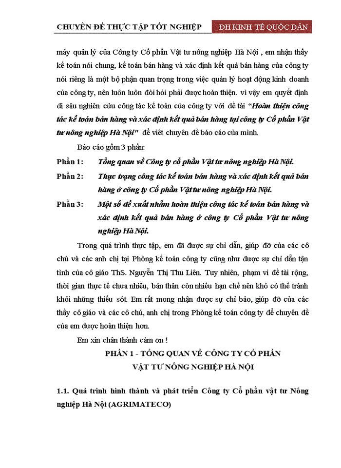 image for page Hoàn thiện công tác kế toán bán hàng và xác định kết quả bán hàng tại công ty Cổ phần Vật tư nông nghiệp Hà Nội