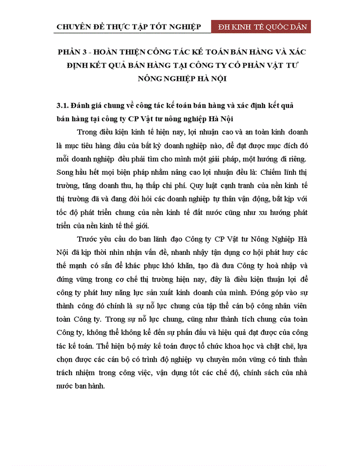 image for page Hoàn thiện công tác kế toán bán hàng và xác định kết quả bán hàng tại công ty Cổ phần Vật tư nông nghiệp Hà Nội