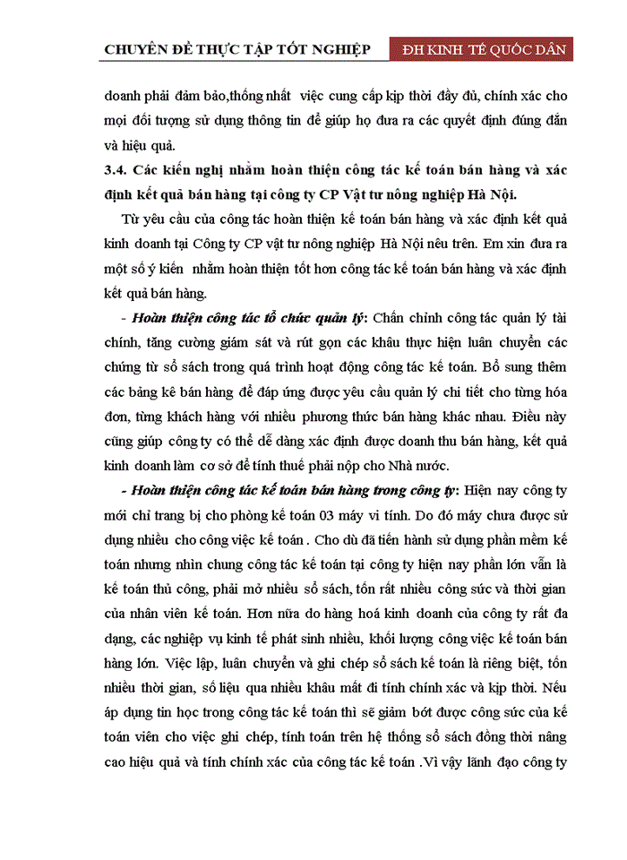 image for page Hoàn thiện công tác kế toán bán hàng và xác định kết quả bán hàng tại công ty Cổ phần Vật tư nông nghiệp Hà Nội