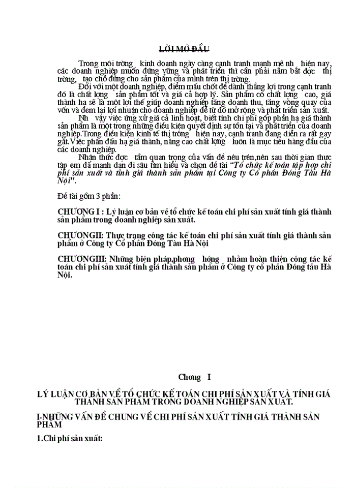 image for page Tổ chức kế toán tập hợp chi phí sản xuất và tính giá thành sản phẩm tại Công ty Cổ phần Đóng Tàu Hà Nội