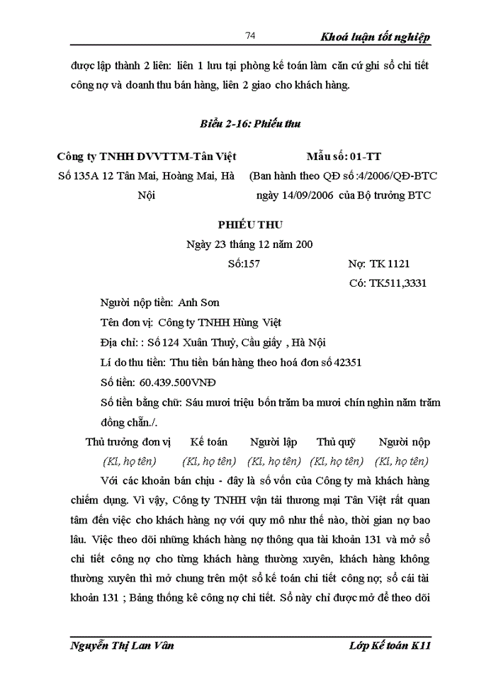image for page Hoàn thiện kế toán tiêu thụ hàng hoá và xác định kết quả tiêu thụ tại Công ty TNHH dịch vụ vận tải thương mại –Tân Việt