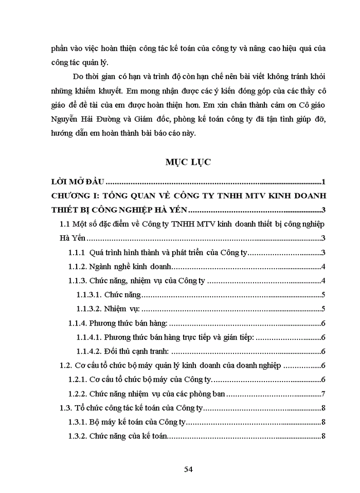 image for page Tổ chức công tác kế toán bán hàng và xác định kết quả bán hàng tại Công ty TNHH MTV kinh doanh thiết bị công nghiệp Hà Yến