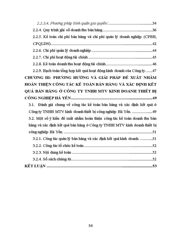 image for page Tổ chức công tác kế toán bán hàng và xác định kết quả bán hàng tại Công ty TNHH MTV kinh doanh thiết bị công nghiệp Hà Yến