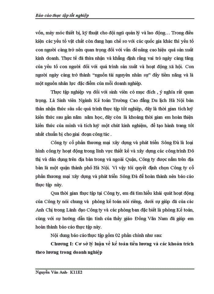 image for page Thực trạng kế toán tiền lương và các khoản trích theo lương tại Công ty cổ phần thương mại xây dựng và phát triển Sông Đà