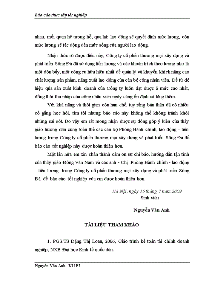 image for page Thực trạng kế toán tiền lương và các khoản trích theo lương tại Công ty cổ phần thương mại xây dựng và phát triển Sông Đà