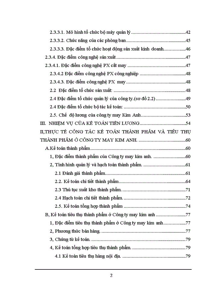 Công tác hạch toán kế toán thành phẩm và tiêu thụ thành phẩm ở công ty MAY KIM ANH