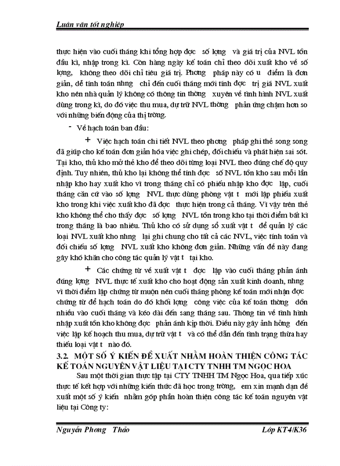 image for page Hoàn thiện công tác kế toán nguyên vật liệu tại Công ty TNHH TM Ngọc Hoa