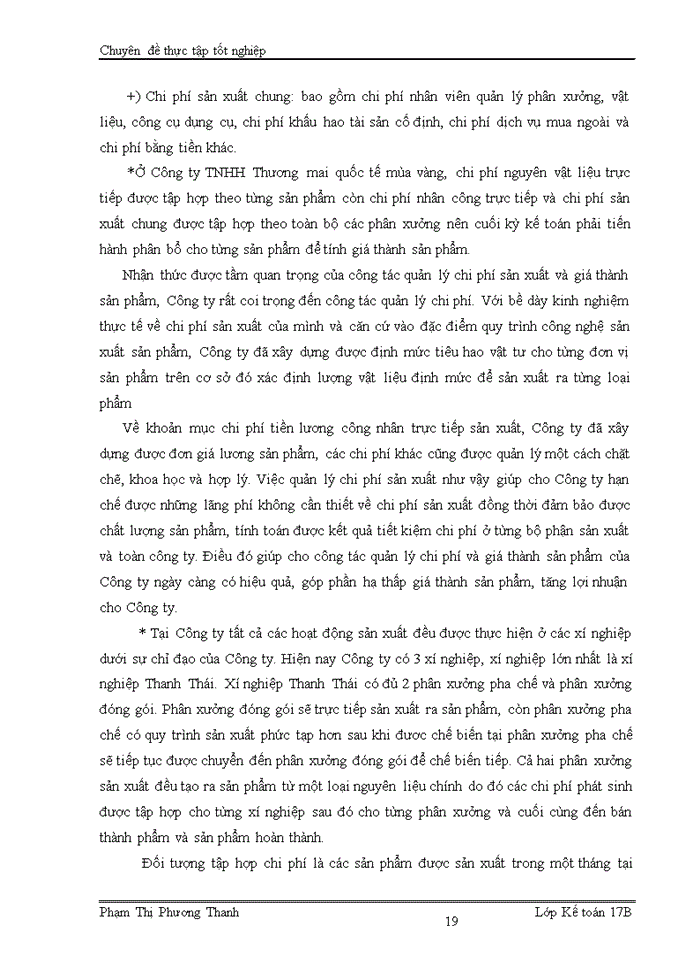 image for page Thực trạng công tác hạch toán chi phí sản xuất và tính giá thành sản phẩm  tại công ty TNHH thương mại quốc tế Mùa Vàng