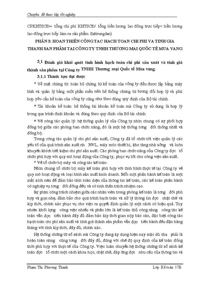 image for page Thực trạng công tác hạch toán chi phí sản xuất và tính giá thành sản phẩm  tại công ty TNHH thương mại quốc tế Mùa Vàng