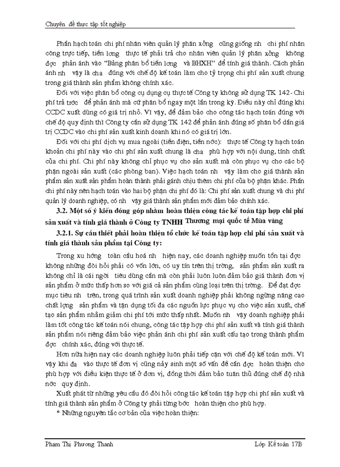 image for page Thực trạng công tác hạch toán chi phí sản xuất và tính giá thành sản phẩm  tại công ty TNHH thương mại quốc tế Mùa Vàng