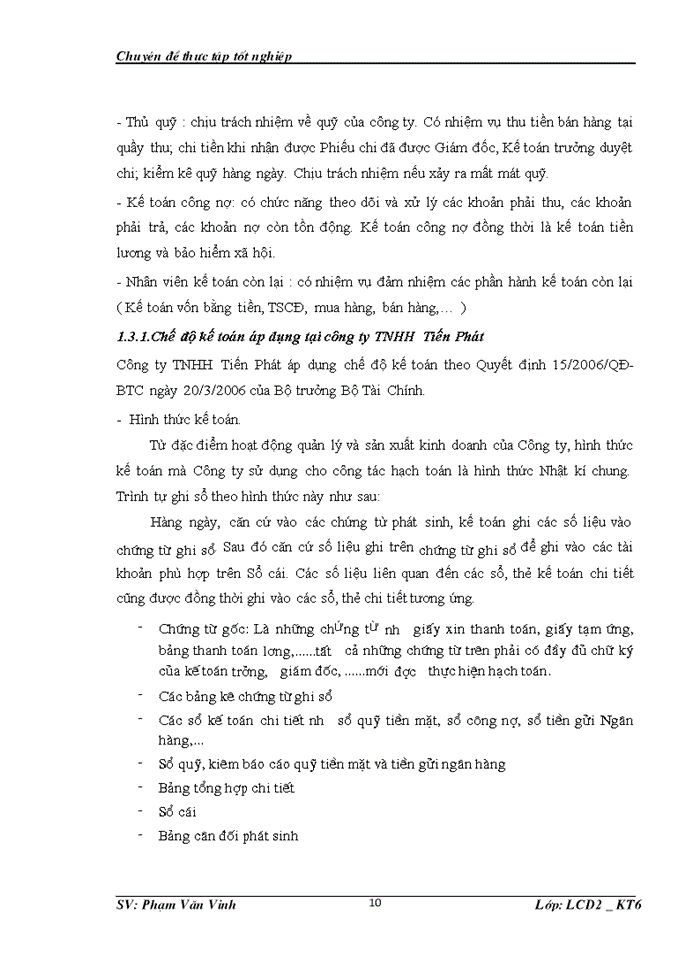image for page Kế toán tiền lương và các khoản trích theo lương tại  Công ty TNHH Tiến Phát.