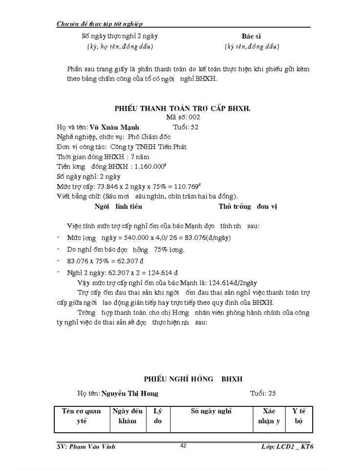 image for page Kế toán tiền lương và các khoản trích theo lương tại  Công ty TNHH Tiến Phát.