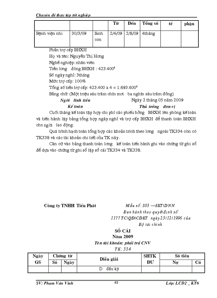 image for page Kế toán tiền lương và các khoản trích theo lương tại  Công ty TNHH Tiến Phát.