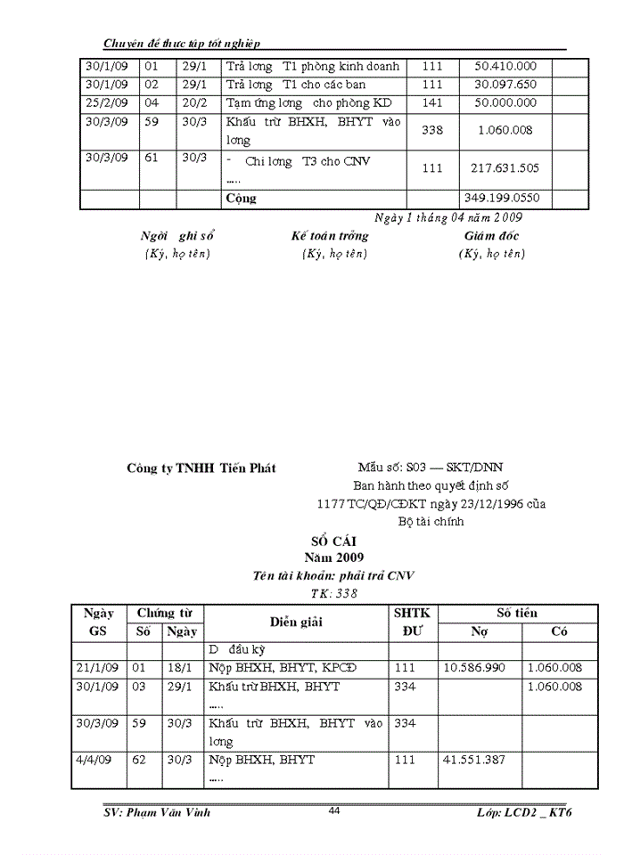 image for page Kế toán tiền lương và các khoản trích theo lương tại  Công ty TNHH Tiến Phát.