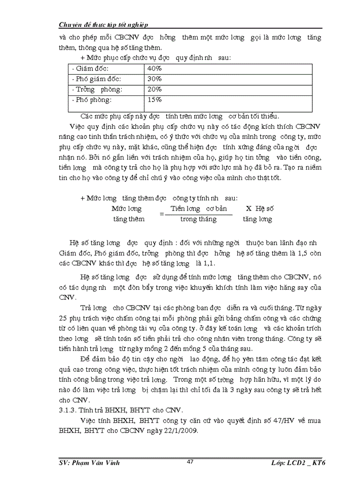 image for page Kế toán tiền lương và các khoản trích theo lương tại  Công ty TNHH Tiến Phát.