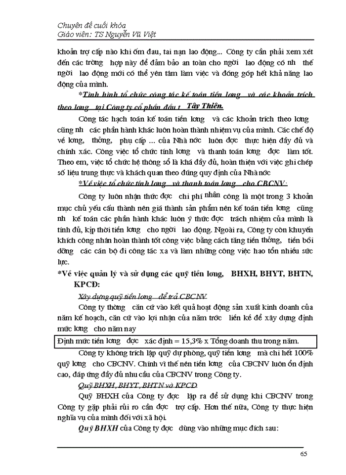 image for page Kế toán tiền lương và các khoản trích theo lương tại Công Ty Cổ Phần Đầu Tư Tây Thiên