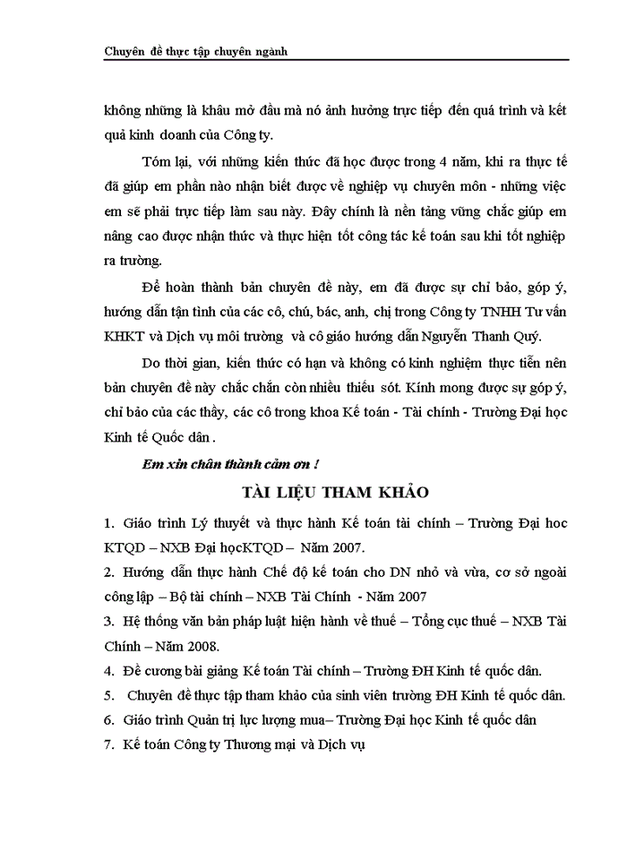 image for page Hoàn thiện kế toán nghiệp vụ mua hàng và thanh toán tiền hàng tại Công ty TNHH Tư vấn KHKT và Dịch vụ môi trường