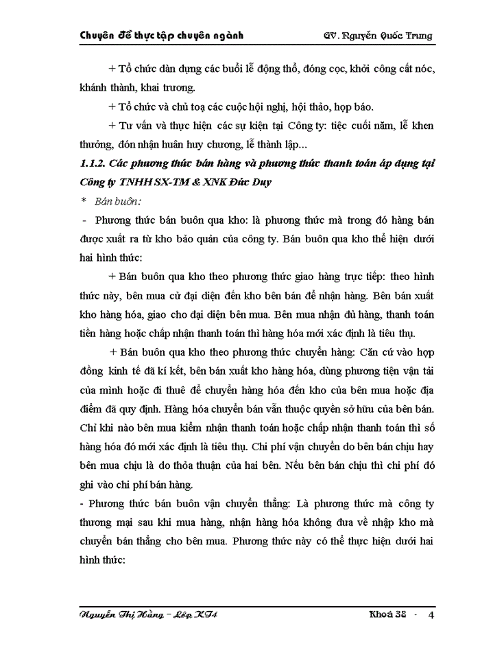image for page Hoàn thiện kế toán tiêu thụ hàng hoá và xác định kết quả tiêu thụ hàng hoá tại Công ty TNHH SX-TM & XNK Đức Duy
