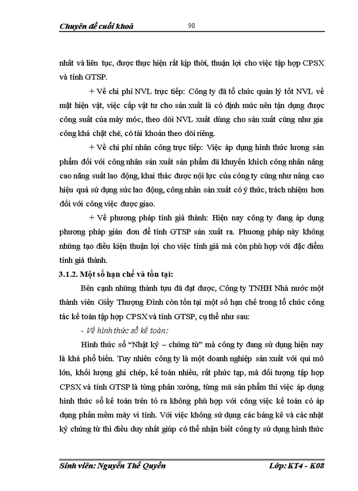 image for page Công tác tổ chức kế toán tập hợp chi phí sản xuất và tính giá thành sản phẩm tại Công ty TNHH Nhà nước một thành viên Giầy Thượng Đình