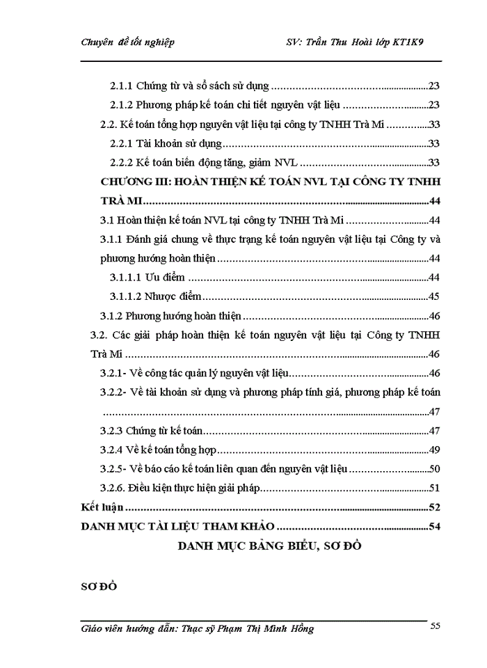 image for page Hoàn thiện  kế toán nguyên vật liệu tại công ty TNHH Trà Mi