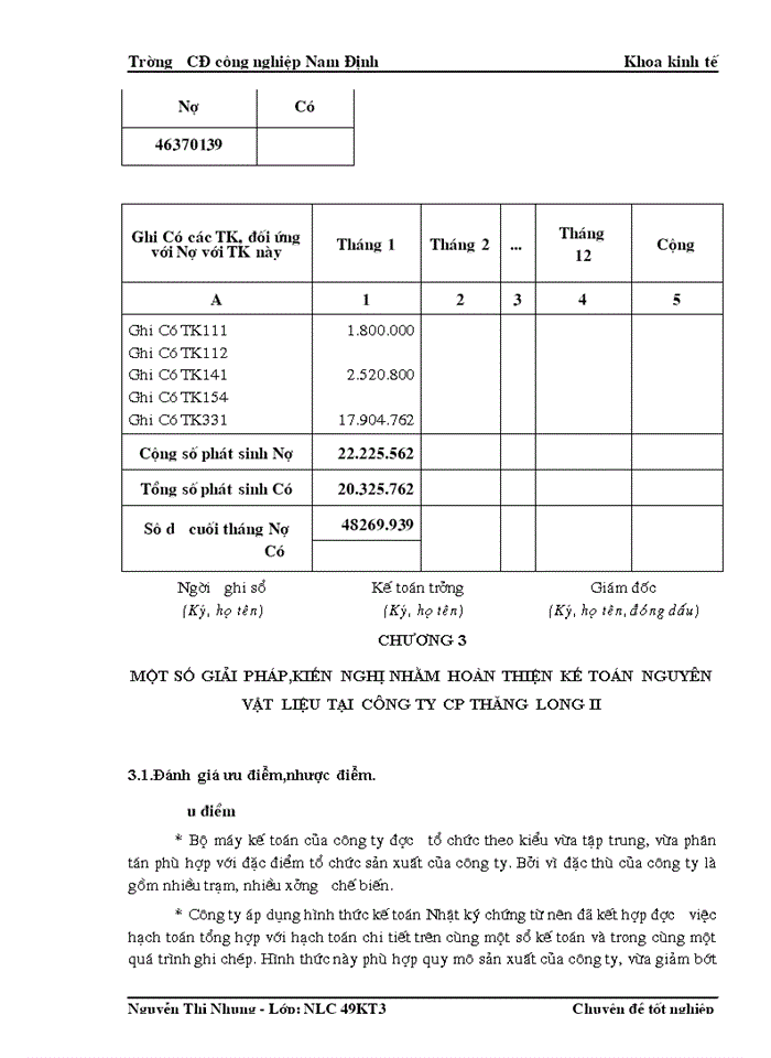 image for page Kế toán Nguyên vật liệu và Công cụ dụng cụ tại Công ty CP Thăng Long II