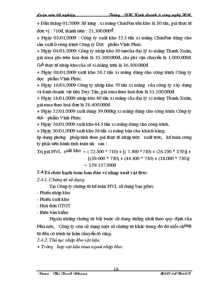 image for page Thực trạng công tác kế toán nguyên vật liệu tại công ty cổ phần Phong Phú.